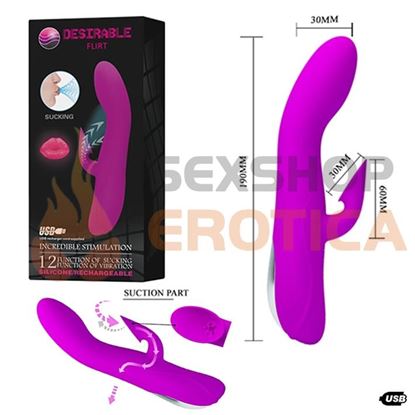 Vibrador con succionador de clitoris. Recargable USB